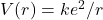 V(r)=ke^2/r