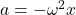 a=-\omega^2 x