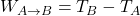 W_{A\to B}=T_B-T_A